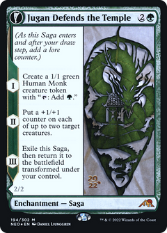 Jugan Defends the Temple // Remnant of the Rising Star [Kamigawa: Neon Dynasty Prerelease Promos]-3