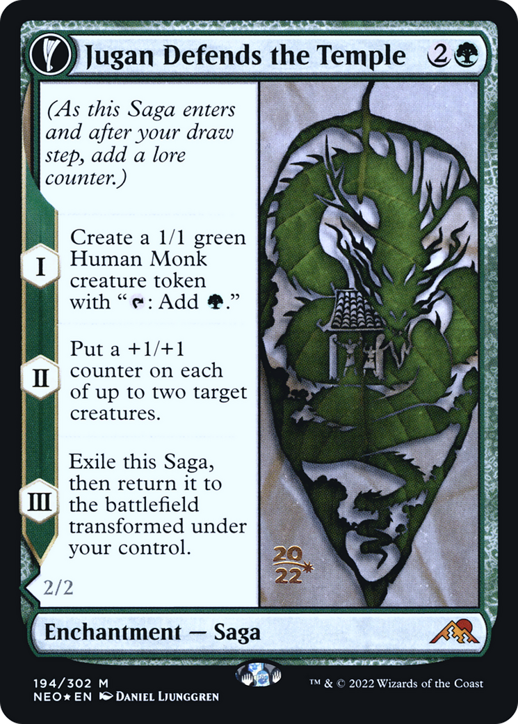 Jugan Defends the Temple // Remnant of the Rising Star [Kamigawa: Neon Dynasty Prerelease Promos]-3