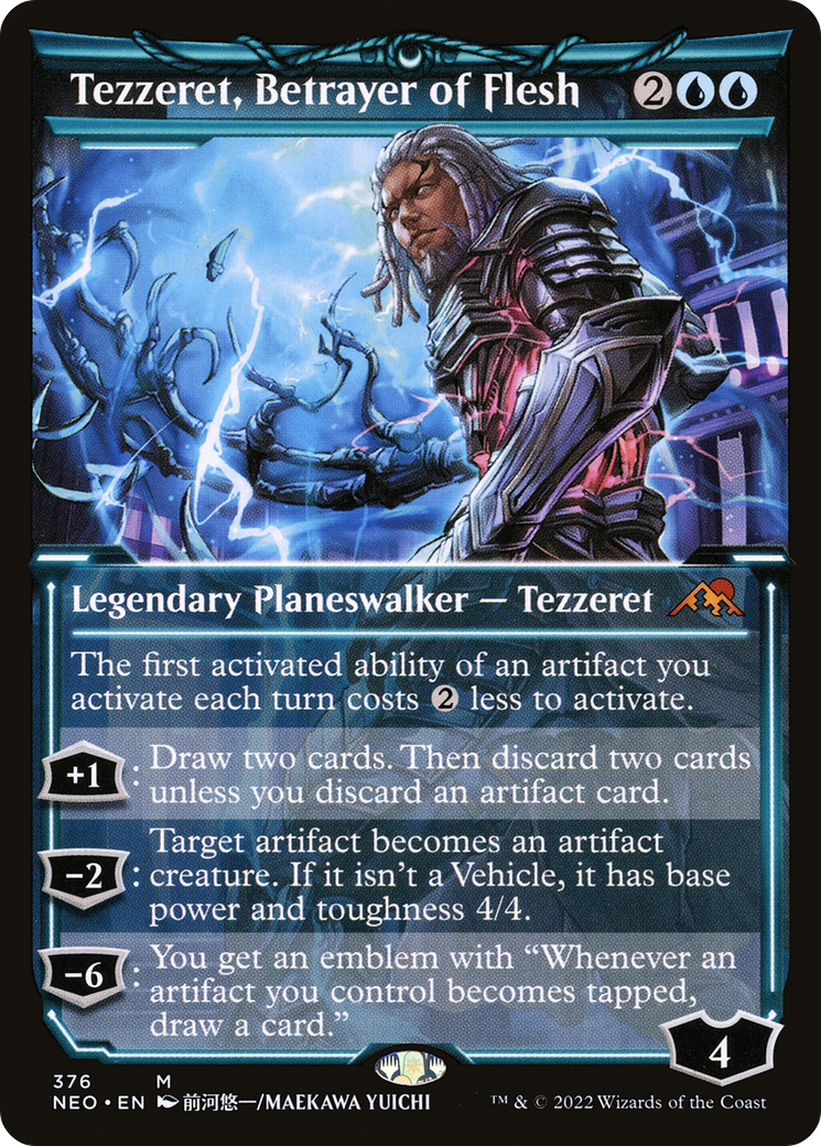 Tezzeret, Betrayer of Flesh (Showcase Soft Glow) [Kamigawa: Neon Dynasty]-1