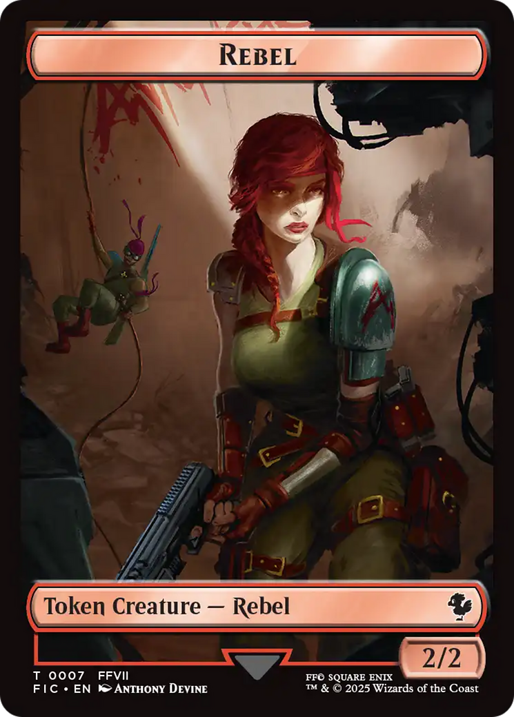 Soldier // Rebel Double-Sided Token (Surge Foil) [FINAL FANTASY Commander Tokens]-2
