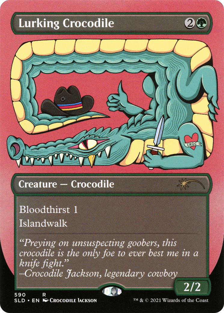 Lurking Crocodile (SLD-590) - Secret Lair Drop (Borderless) Etched Foil-1