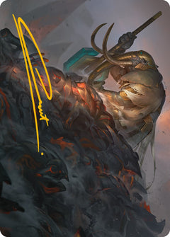 Against All Odds Art Card (Gold-Stamped Signature) [Phyrexia: All Will Be One Art Series]-1