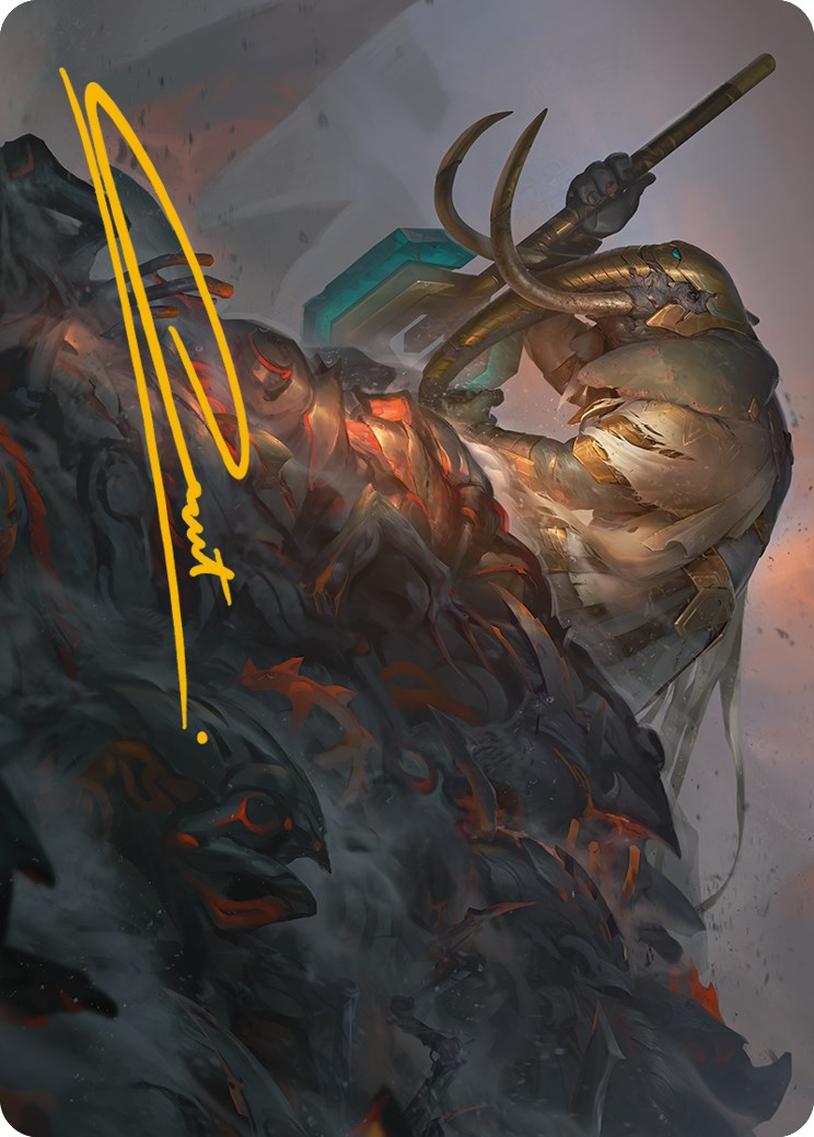 Against All Odds Art Card (Gold-Stamped Signature) [Phyrexia: All Will Be One Art Series]-1