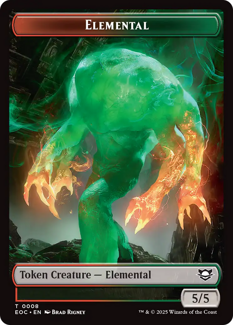 Beast (0006) // Elemental (0008) Double-Sided Token [Edge of Eternities Commander Tokens]-2