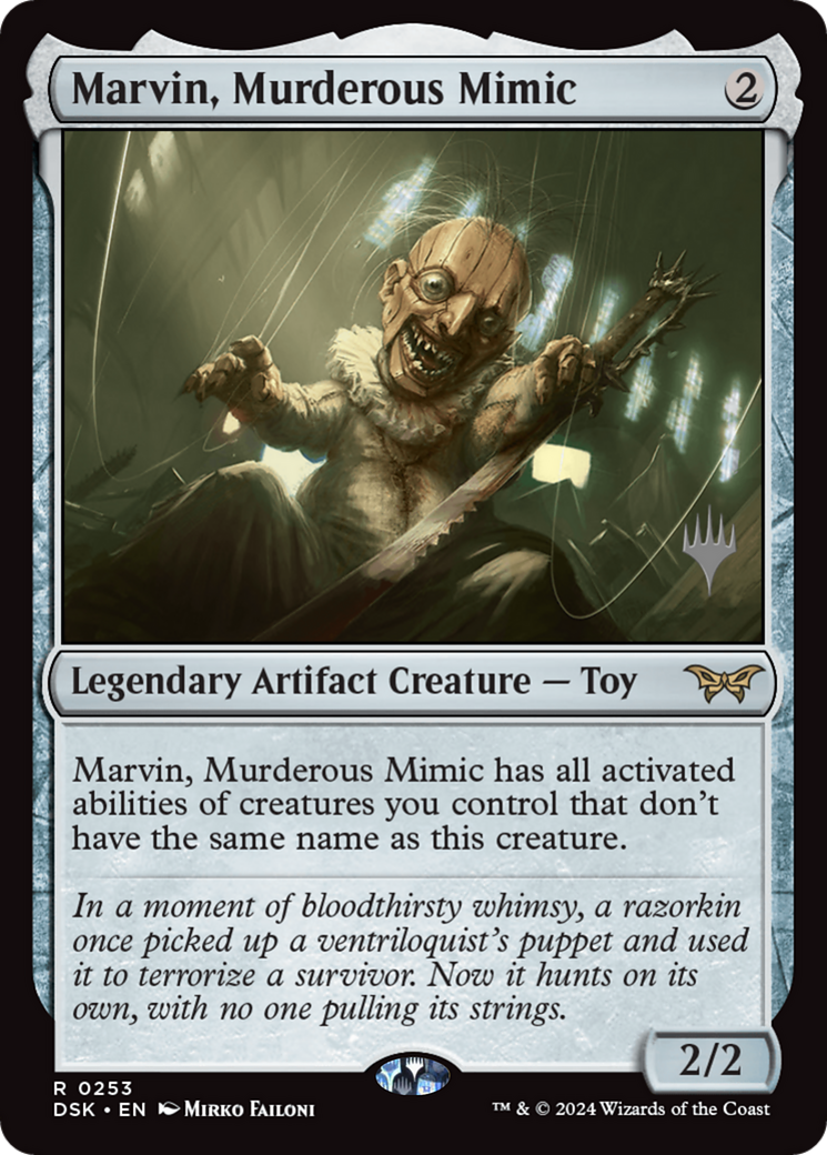 Marvin, Murderous Mimic (Promo Pack) [Duskmourn: House of Horror Promos]-1