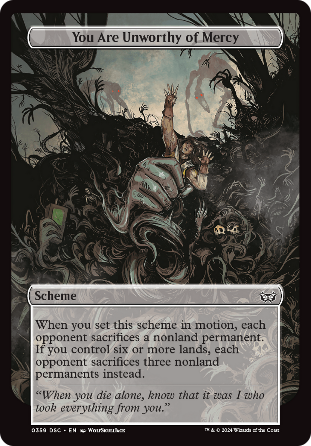 You Are Unworthy of Mercy (Full Art) (A:DSC-359) - Duskmourn: House of Horror Commander-1