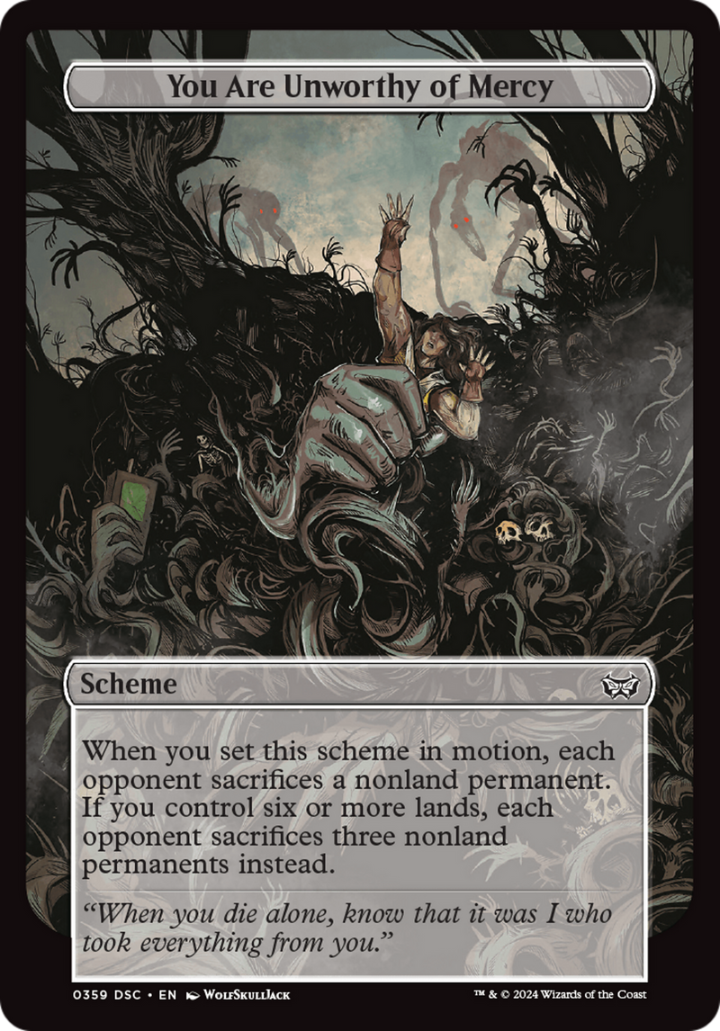 You Are Unworthy of Mercy (Full Art) (A:DSC-359) - Duskmourn: House of Horror Commander-1