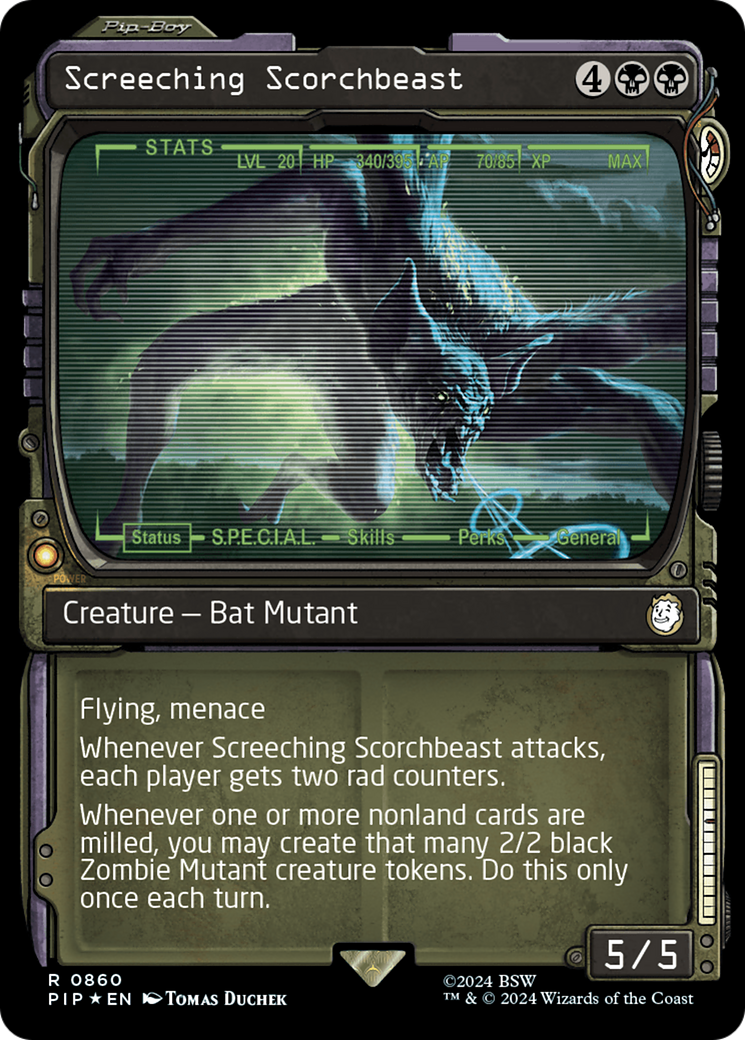 Screeching Scorchbeast (Showcase) (Surge Foil) [Fallout]-1