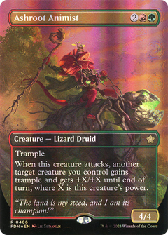 Ashroot Animist (Borderless) (Mana Foil) [Foundations]-1