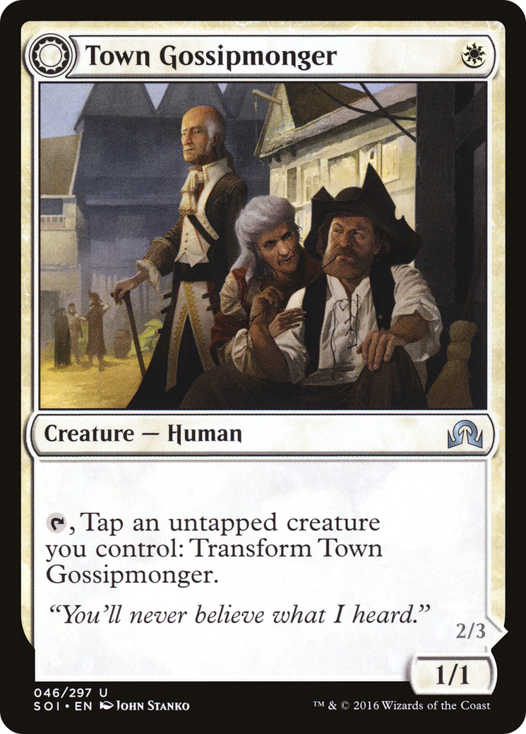 Town Gossipmonger (SOI-046) - Shadows over Innistrad: (Double Faced Transform) Foil-3