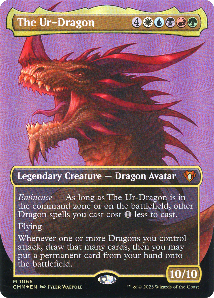The Ur-Dragon (Borderless Textured Foil Frame Break) [Commander Masters]-1