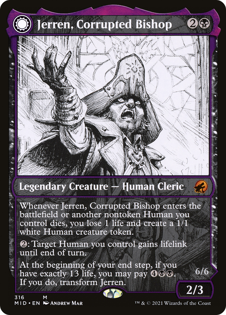 Jerren, Corrupted Bishop // Ormendahl, the Corrupted (Showcase Eternal Night) [Innistrad: Midnight Hunt]-3