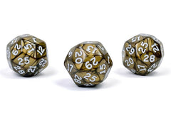 CHX d30 Single Dice Pearlescent Antique Bronze/White-1
