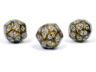 CHX d30 Single Dice Pearlescent Antique Bronze/White