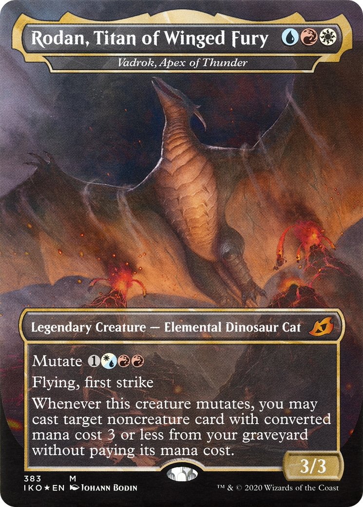 Rodan, Titan of Winged Fury - Vadrok, Apex of Thunder (IKO-383) - Ikoria: Lair of Behemoths / Rodan, Titan of Winged Fury (Borderless) Foil-1
