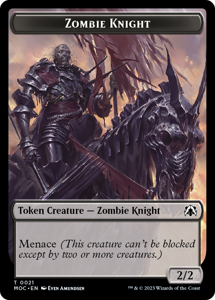 Zombie Knight // Human (6) Double-Sided Token [March of the Machine Commander Tokens]-1