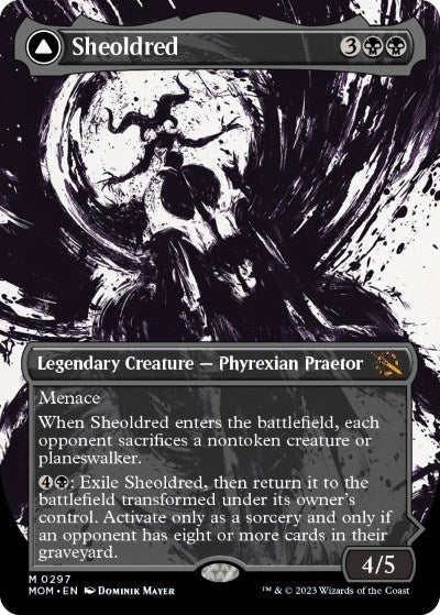 Sheoldred // The True Scriptures (Showcase Planar Booster Fun) [March of the Machine]-1