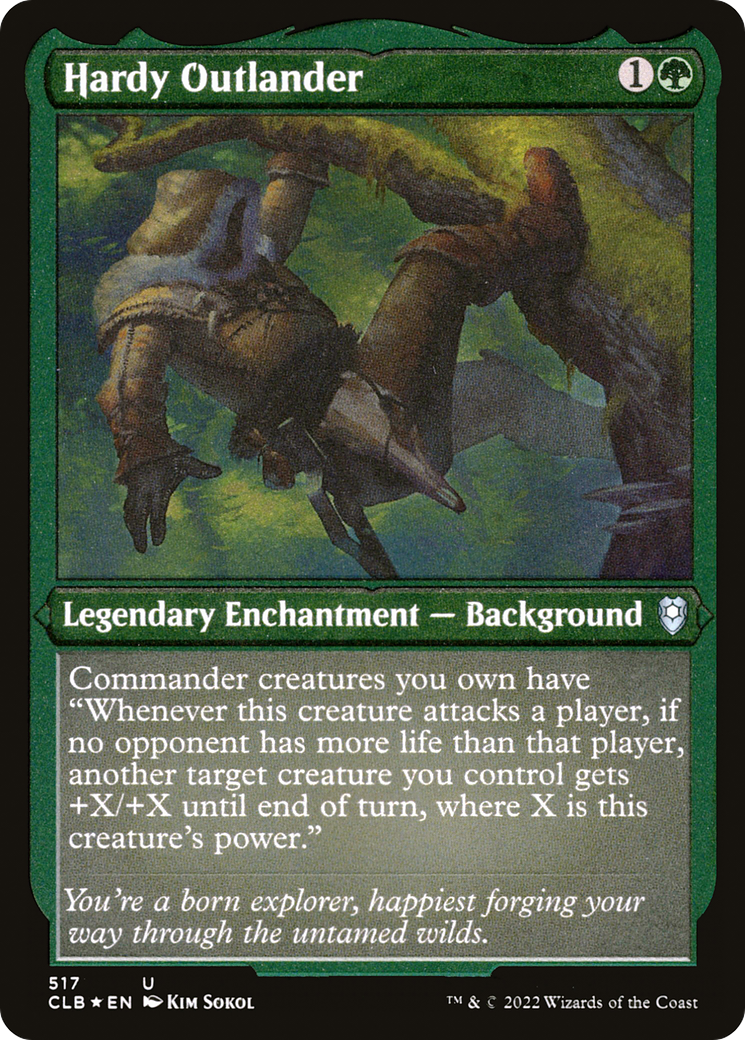 Hardy Outlander (CLB-517) - Commander Legends: Battle for Baldur's Gate Etched Foil-1