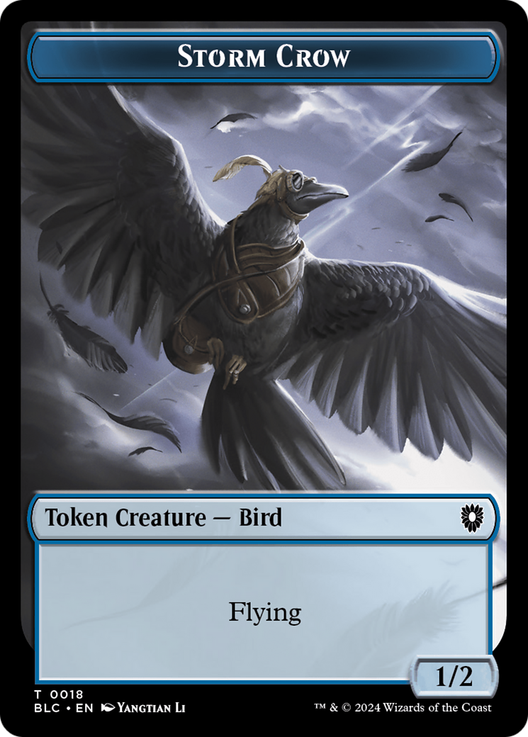 Storm Crow (TBLC-018) - Bloomburrow Commander Tokens Foil-1