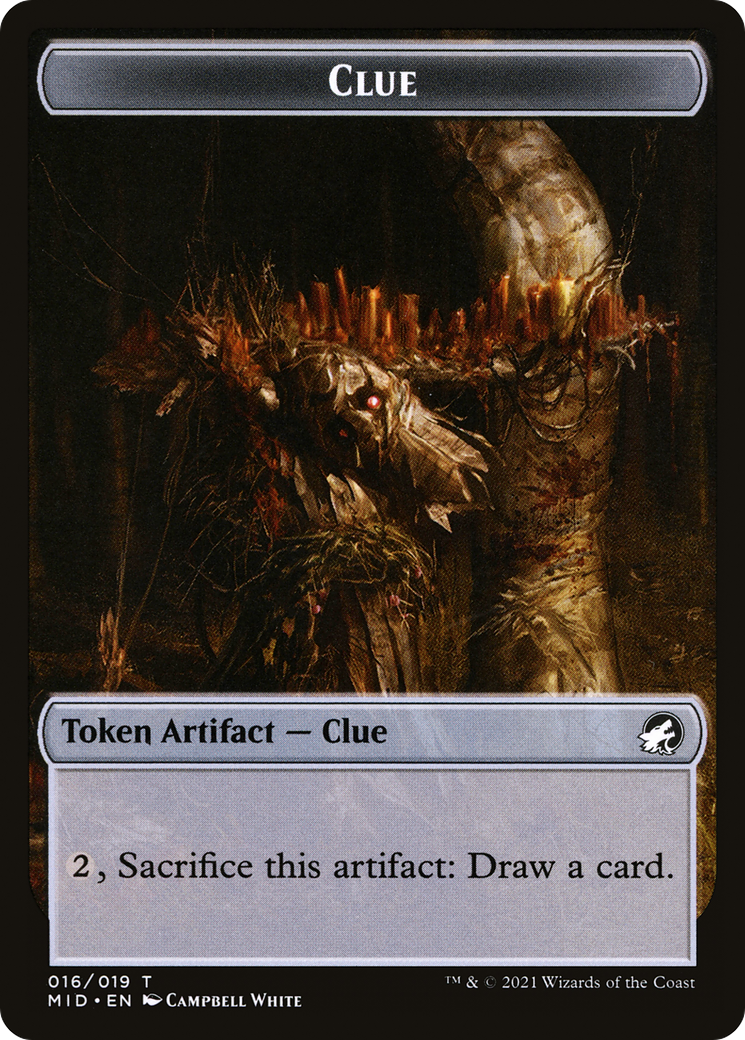 Clue (TMID-016) - Innistrad: Midnight Hunt Tokens Foil-1