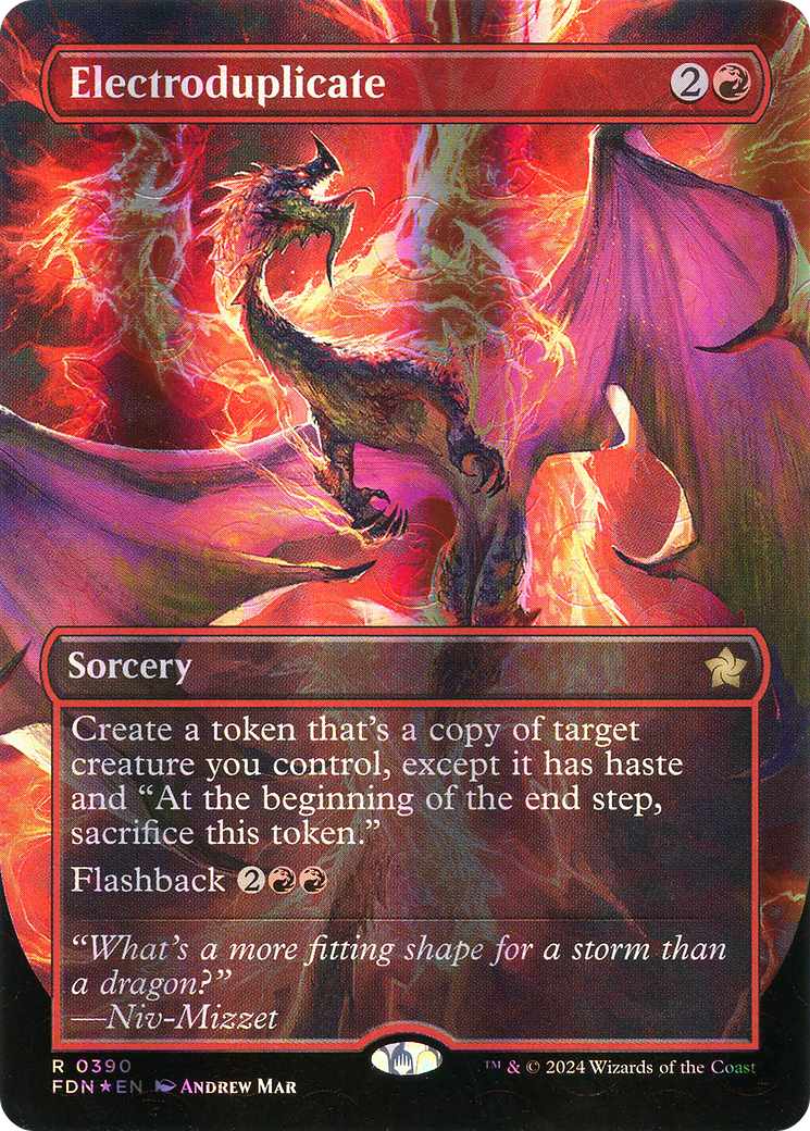 Electroduplicate (Borderless) (Mana Foil) [Foundations]-1