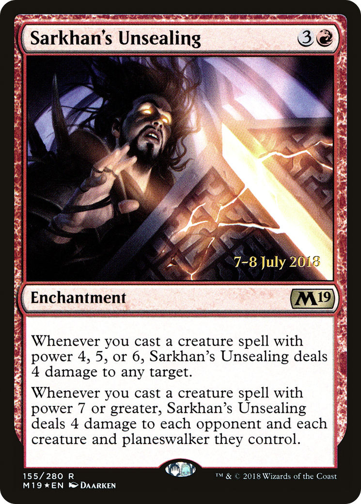 Sarkhan's Unsealing [Core Set 2019 Prerelease Promos]-1