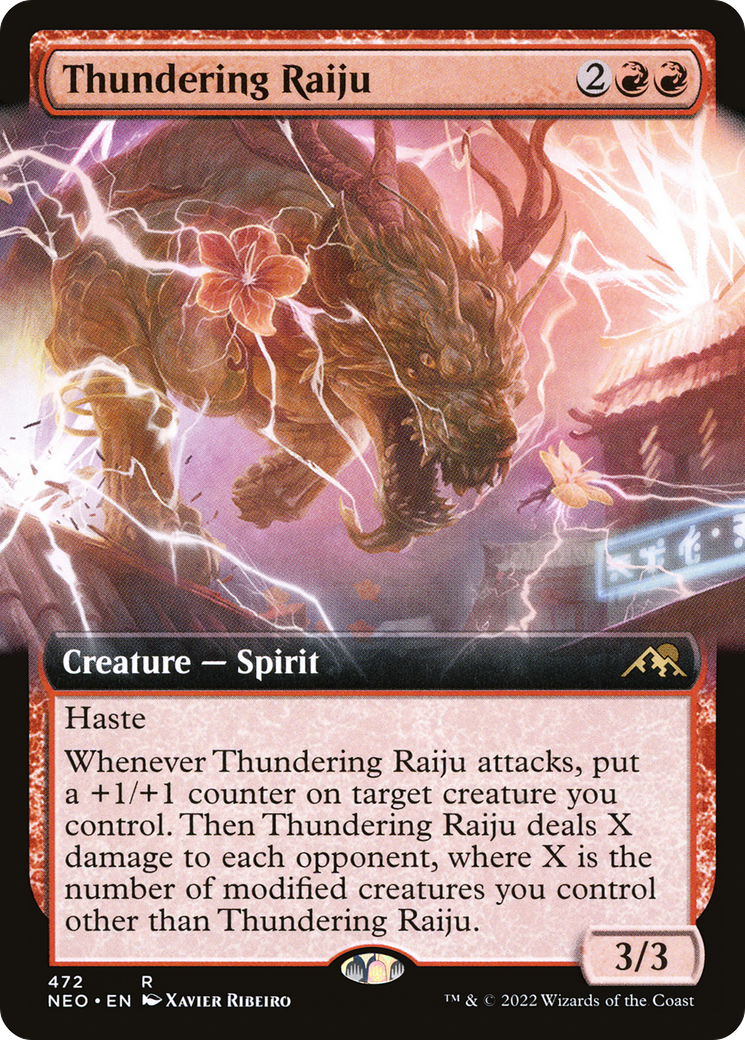 Thundering Raiju (Extended Art) [Kamigawa: Neon Dynasty]-1