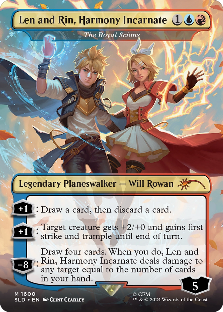 The Royal Scions (SLD-1600) - Secret Lair Drop / Len and Rin, Harmony Incarnate (Borderless) Foil-1