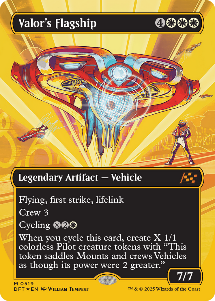 Valor's Flagship (Borderless) (First-Place Foil) [Aetherdrift]-1