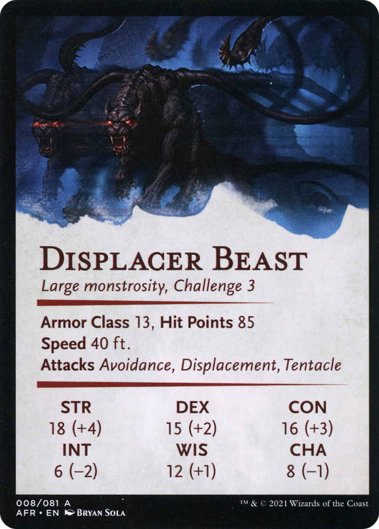 Displacer Beast // Displacer Beast (AAFR-008) - Adventures in the Forgotten Realms Art Series (Borderless) Foil-2