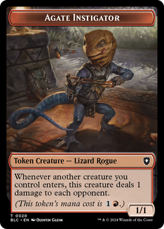 Agate Instigator // Rabbit Double-Sided Token [Bloomburrow Commander Tokens]-1