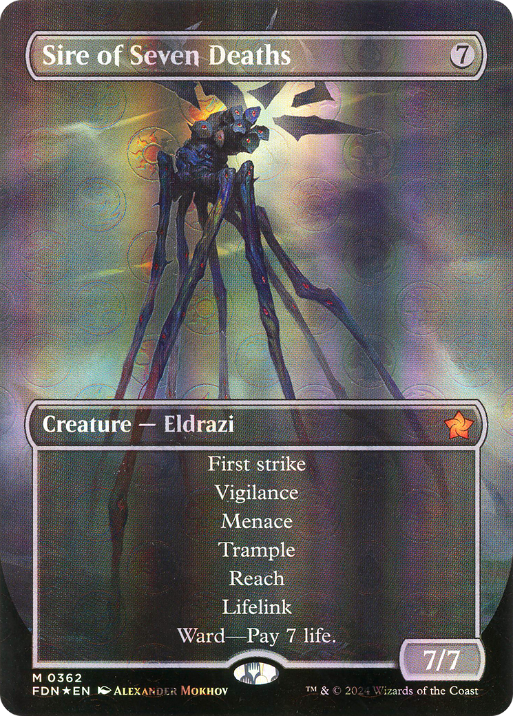 Sire of Seven Deaths (Borderless) (Mana Foil) [Foundations]-1