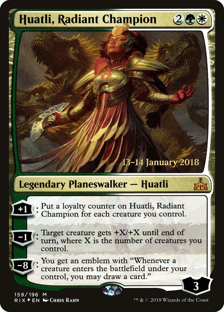 Huatli, Radiant Champion [Rivals of Ixalan Prerelease Promos]-1