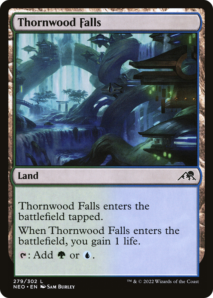 Thornwood Falls (NEO-279) - Kamigawa: Neon Dynasty Foil-1