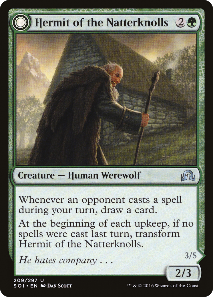 Hermit of the Natterknolls // Lone Wolf of the Natterknolls [Shadows over Innistrad]-3