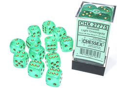 CHX D6 Dice Borealis 16mm Light Green/Gold-1
