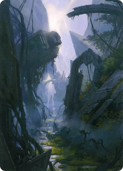Swamp // Swamp (AZNR-014) - Zendikar Rising Art Series (Borderless) Foil-3