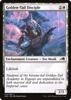 Golden-Tail Disciple (NEO-015) - Kamigawa: Neon Dynasty: (enchantment) Foil-1