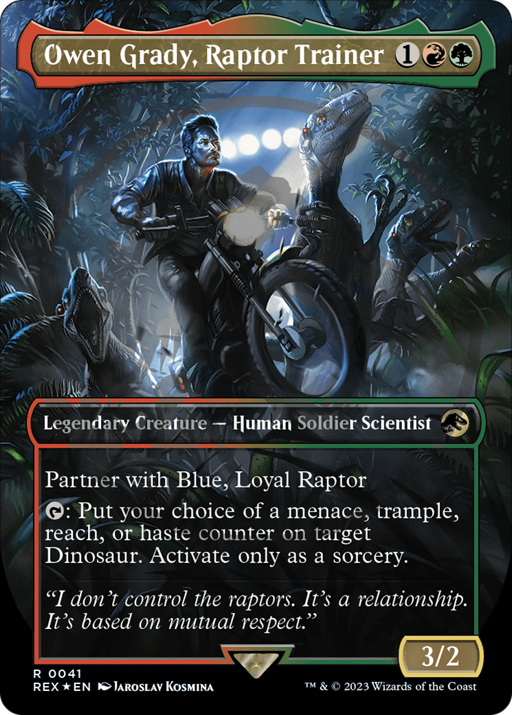Owen Grady, Raptor Trainer (Emblem) (Borderless) [Jurassic World Collection Tokens]-1