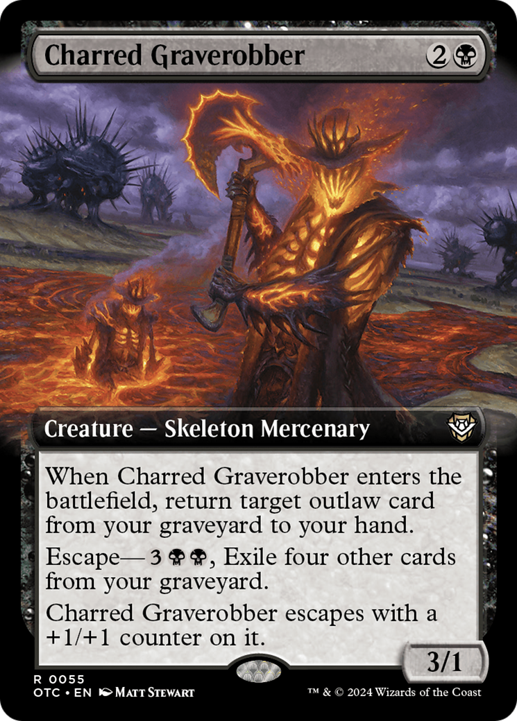 Charred Graverobber (Extended Art) [Outlaws of Thunder Junction Commander]-1