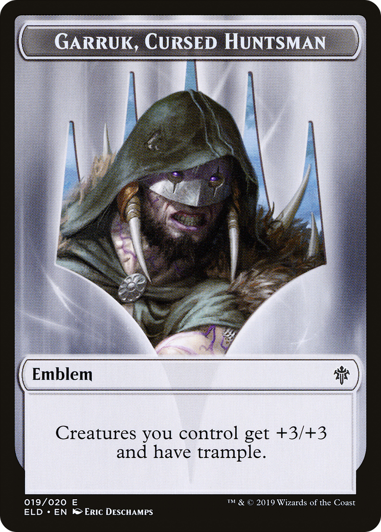 Garruk, Cursed Huntsman Emblem (TELD-019) - Throne of Eldraine Tokens-1