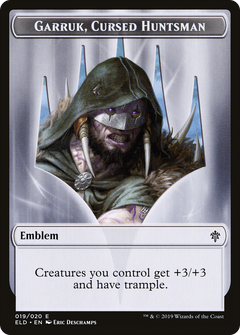 Garruk, Cursed Huntsman Emblem (TELD-019) - Throne of Eldraine Tokens-1