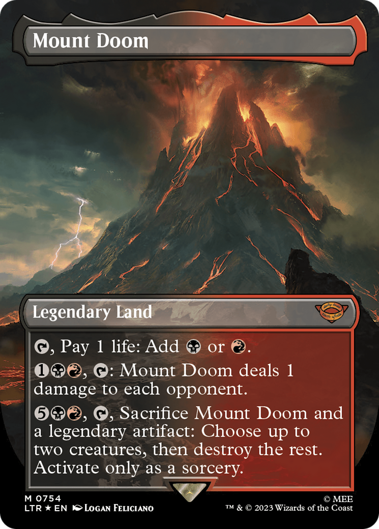 Mount Doom (Borderless) (Surge Foil) [The Lord of the Rings: Tales of Middle-Earth]-1