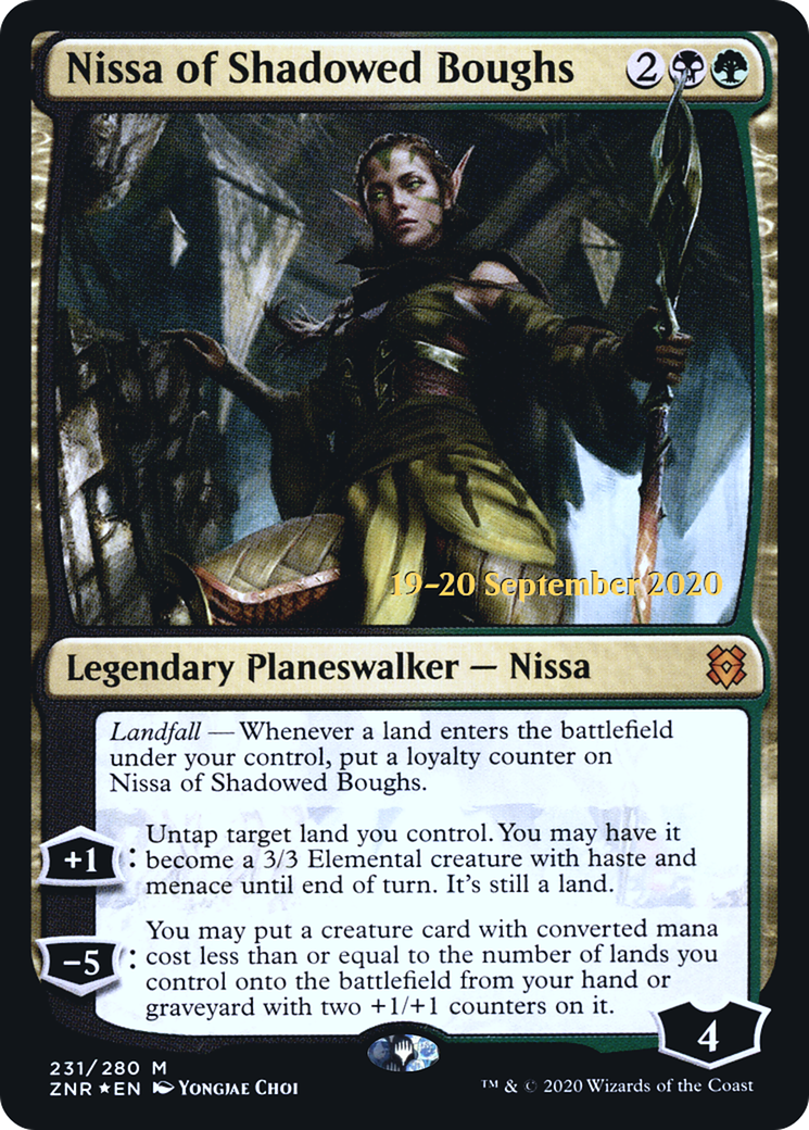 Nissa of Shadowed Boughs [Zendikar Rising Prerelease Promos]-1