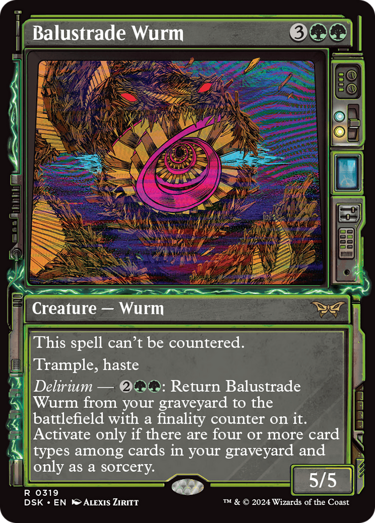 Balustrade Wurm (Showcase) [Duskmourn: House of Horror]-1