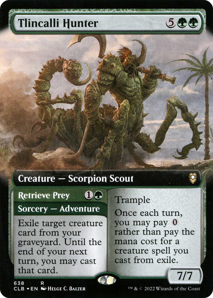 Tlincalli Hunter // Retrieve Prey (Extended Art) [Commander Legends: Battle for Baldur's Gate]-1