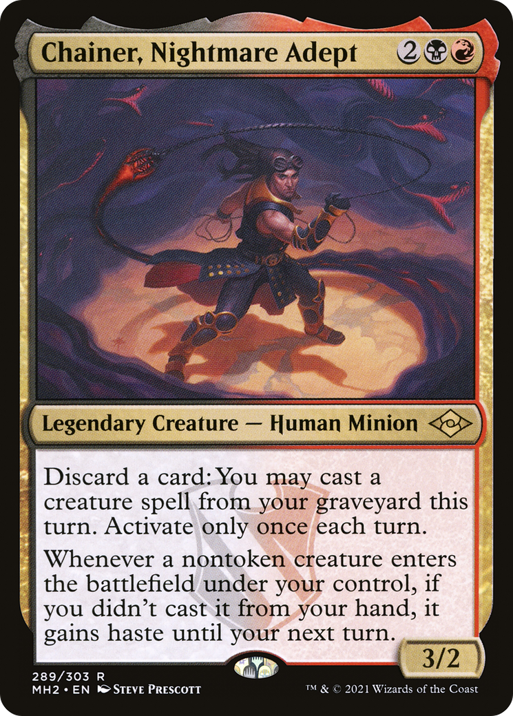 Chainer, Nightmare Adept (MH2-289) - Modern Horizons 2 Etched Foil-1