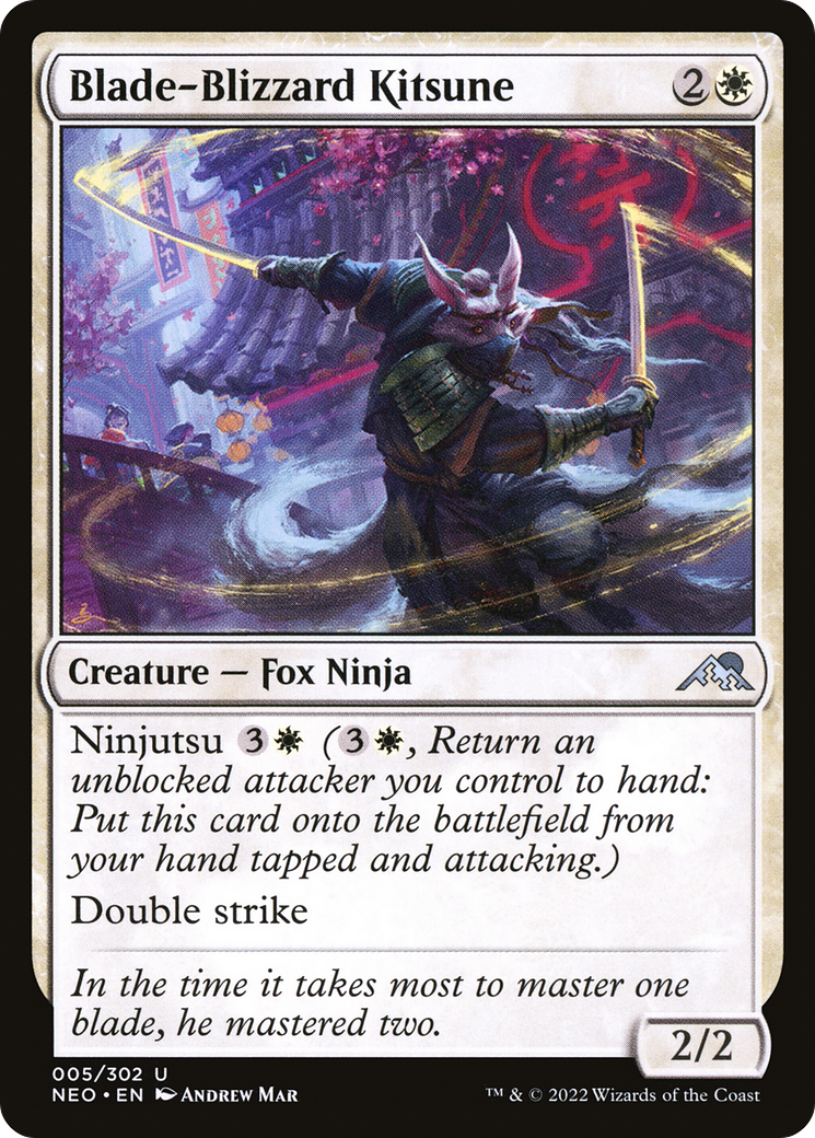 Blade-Blizzard Kitsune [Kamigawa: Neon Dynasty]-1