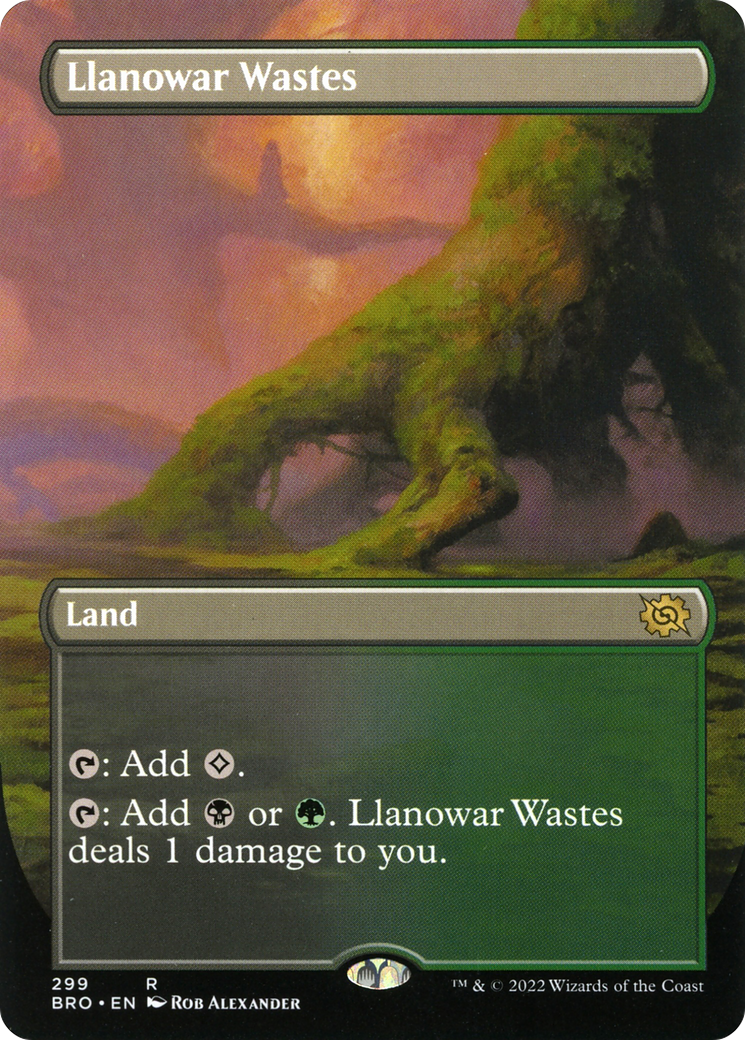 Llanowar Wastes (Borderless Alternate Art) [The Brothers' War]-1