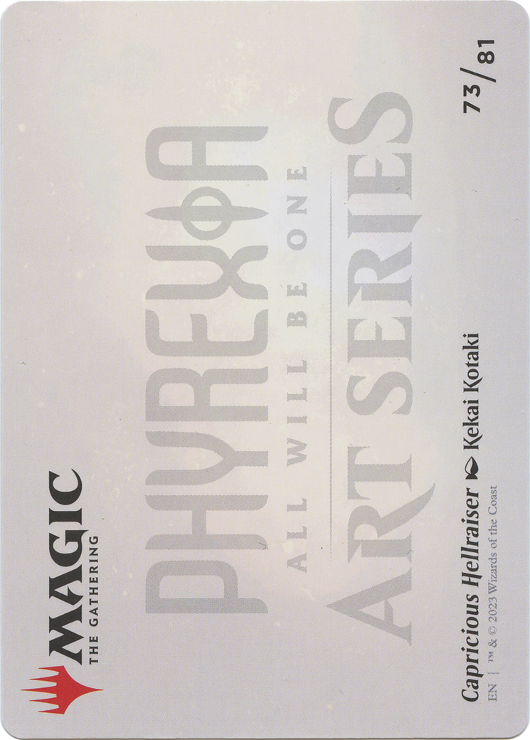 Capricious Hellraiser // Capricious Hellraiser (AONE-073) - Phyrexia: All Will Be One Art Series (Borderless) Foil-2